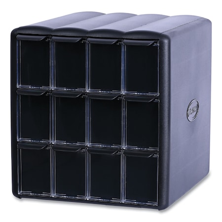 Flavia Four Column Merchandiser, 12 Compartments, 15.2 x 17.2 x 16.3, Black 25200002